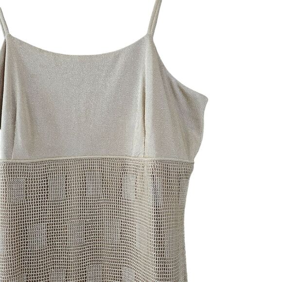 Reggio Neutral Gold Grometric Y2K Maxi Dress womens size 6 - Picture 6 of 7